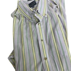 Boulevard for Tall Man Men's Striped Shirt - Green and Yellow size 3XLT